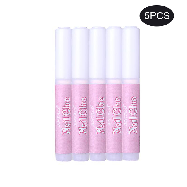 Art Glue Set for Fake Nail Fast-Dry Adhesive Acrylic False Tips 3D Decoration Nail Rhinestone Nail Glue Manicures Tool