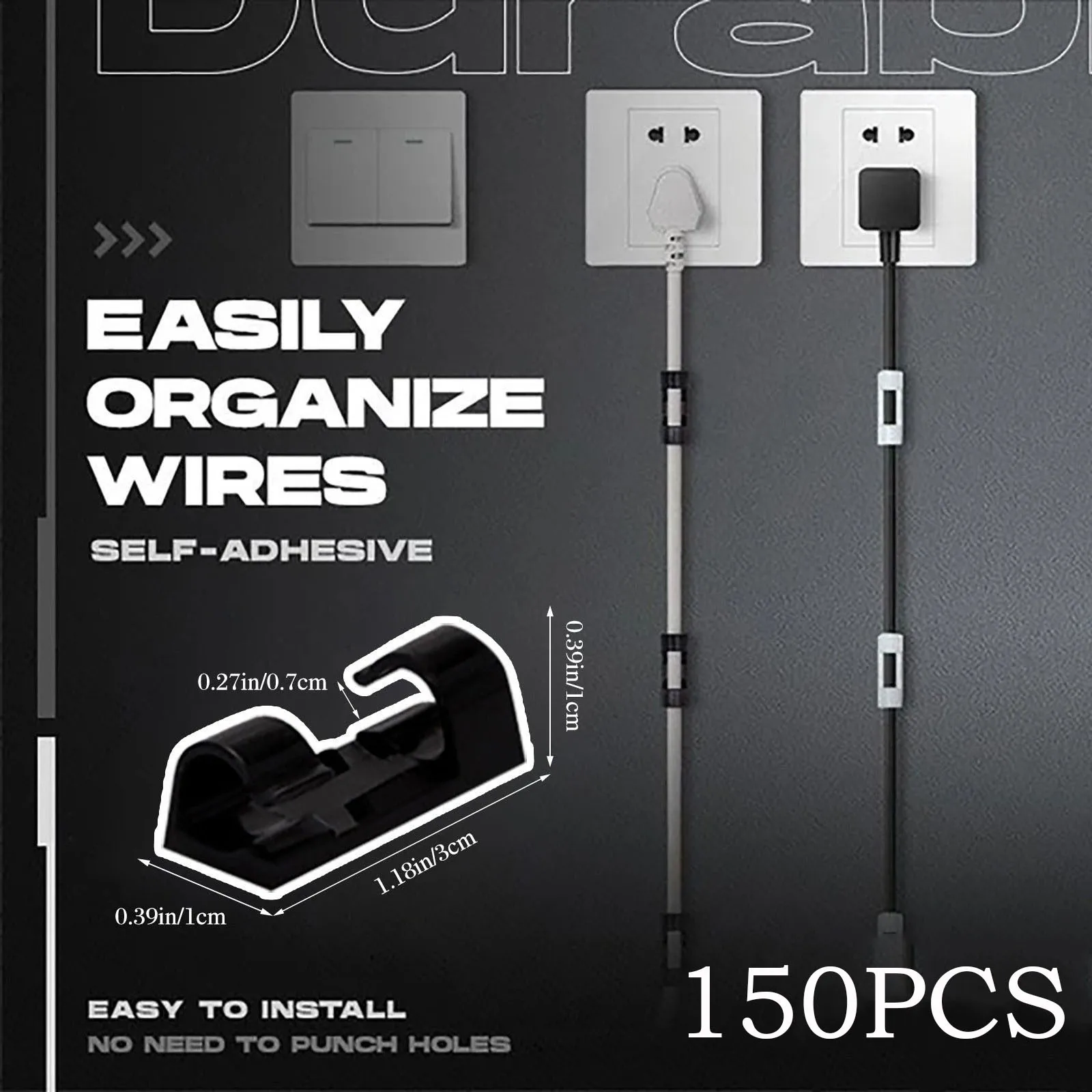 

Desk desktop computer mobile phone iohone charging cable data cable organizer wall self-dip free punching cable wire clip holder