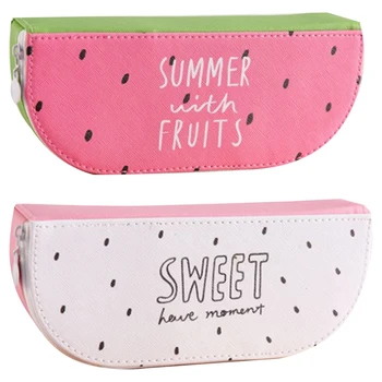 

PU Leather Fruit Pencil Cases Stationery Store Big Size School Pencil Bag for Students Gifts Pencil Box
