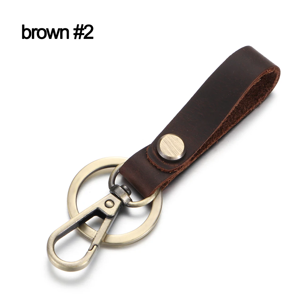 brown 2 Mini Purse Holder Real Cowhide Keychain Genuine Leather Pocket For Car Keys Ring Clip Women Men Accessories Handmade Gift - Цвет: brown 2