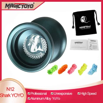 

MAGICYOYO N12 Shark Alloy Metal Yoyo Professional Yoyo Ball Toy 8-ball Bearing w/ Rope YO-YO Toys Gift For Kids Deep Blue