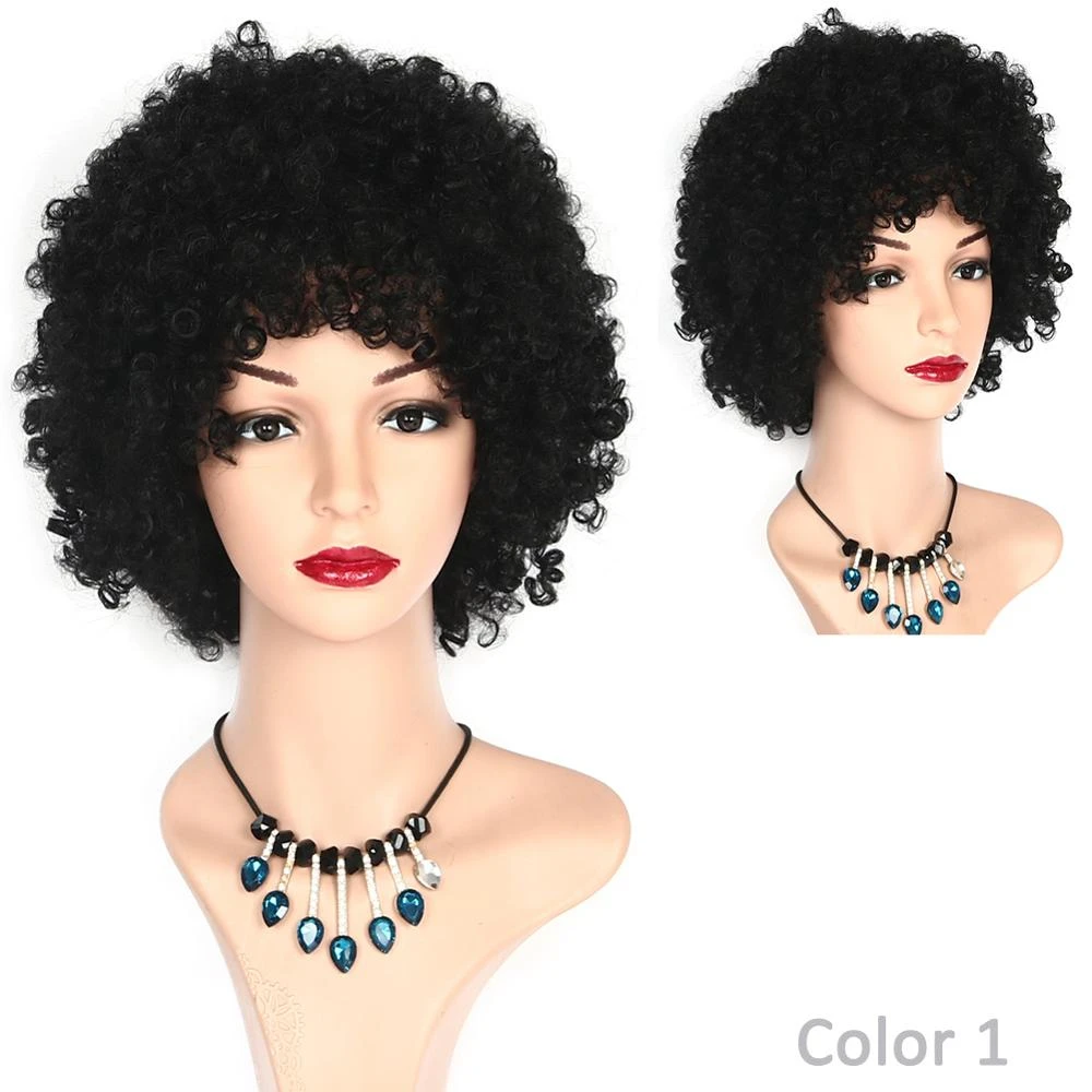 Short Afro Kinky Curly Human Hair Wigs For Black Women Brazilian Virgin Short Curly Afro Wigs Human Hair Aliexpress