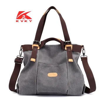 

New Fashion Canvas Bag Women Retro Casual Wild Laptop Shoulder Bag