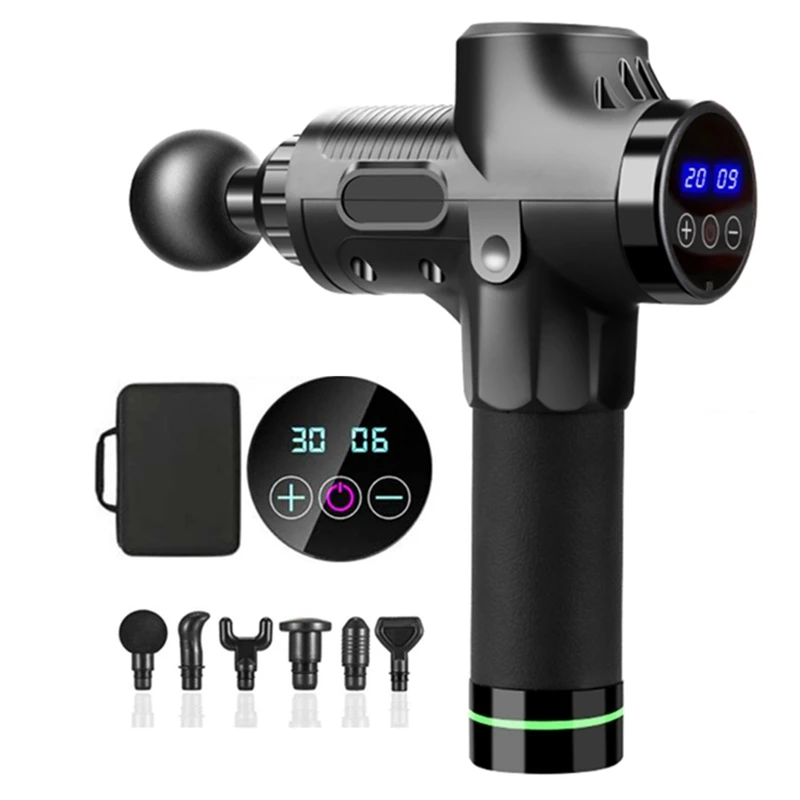 

Updated LCD Display Massage Gun Muscle Massager Muscle Pain Body Neck Massage Exercising Relaxation Slimming Shaping Pain Relief