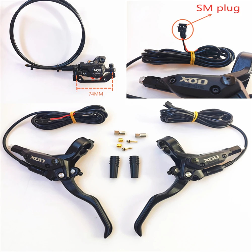 Front Rear Brake Электровелосипед скутер гидравлический диск отрезать мощность тормоза SM разъем EBike тормоза DIY сборки Передние Задние Тормоза - Цвет: Front Rear Brake