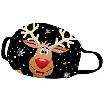 

Christmas Elk Print Masks Resue Breathable Multi-Purpose Face Cover Reuse Mask Facemask 5PC Breathable mondmasker wasbaar