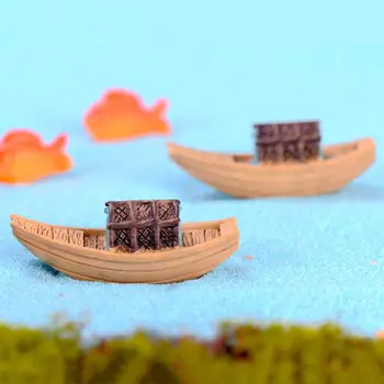 

Resin Fishing Awning Boat Mini Landscape Figurine Garden Ornament Home Decor