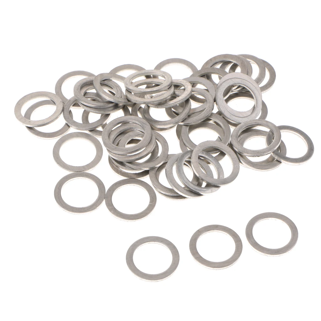 50 Pcs M14 Oil Crush Washers/Drain Plug Gaskets Compatible For Mazda Replace 9956-41-400