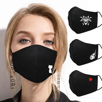 

Men And Women Black Mask with Filter Fashion PM2.5 Dust Mask Protective Mask Washable Reused Black Face Mask Respirator Mouth