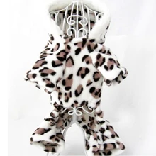 Одежда для собак Леопардовый Мягкий комбинезон для собаки щенок кошка одежда флисовый костюм леопарда пальто теплый комбинезон
