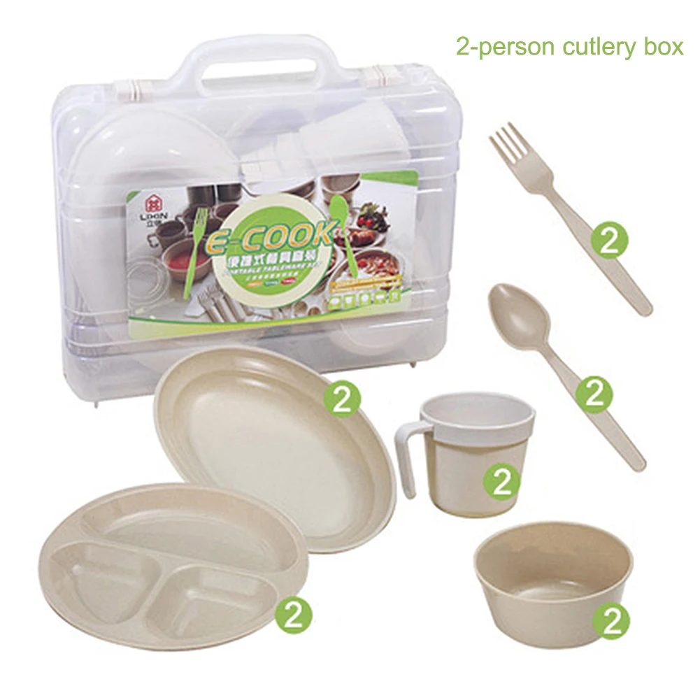 

12Pcs PP Picnic Camping Outdoor Reusable Tableware Dishes Set for Hiking Traveling Outdoors Reusables Tablewares