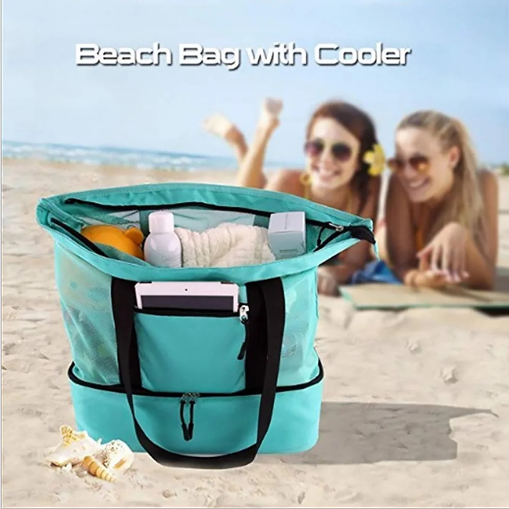 

Picnic Food Outdoor Insulation Lightweight Large Capacity Lunch Bag Fresh Keeping Heat Preservation Portable With Zipper Beach
