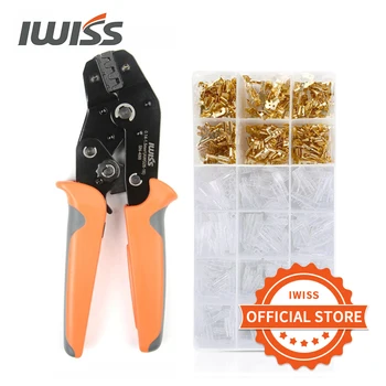 

IWISS SN-48B crimping tool 300 pcs 2.8/4.8/6.3 plug terminal crimper crimp pliers wire 0.5-1.5mm² alicate AWG20-15 hand tool set
