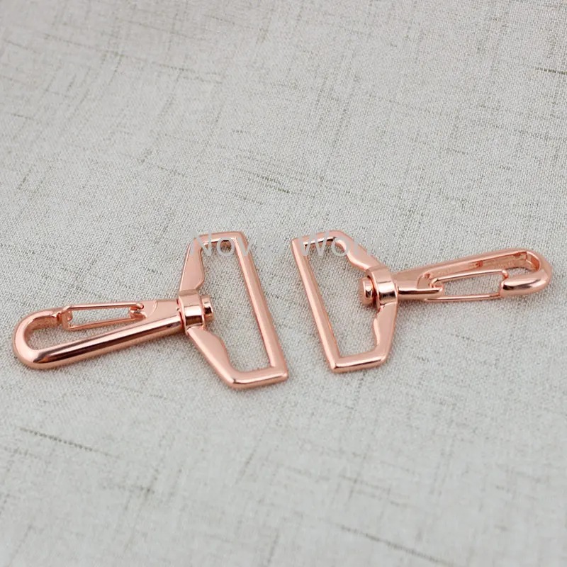 10-30pcs 39mm NEW Rose gold trigger snap hooks metal swivel clasp lobster claws swivel clip attached hardware clasp carabines