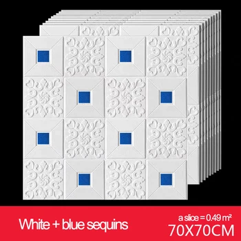 

3D Stereo Foam Wall Stickers Roof Self Adhesive Wallpaper Panel Home Decor Living Room Bedroom Children Room Decorative 70x70cm