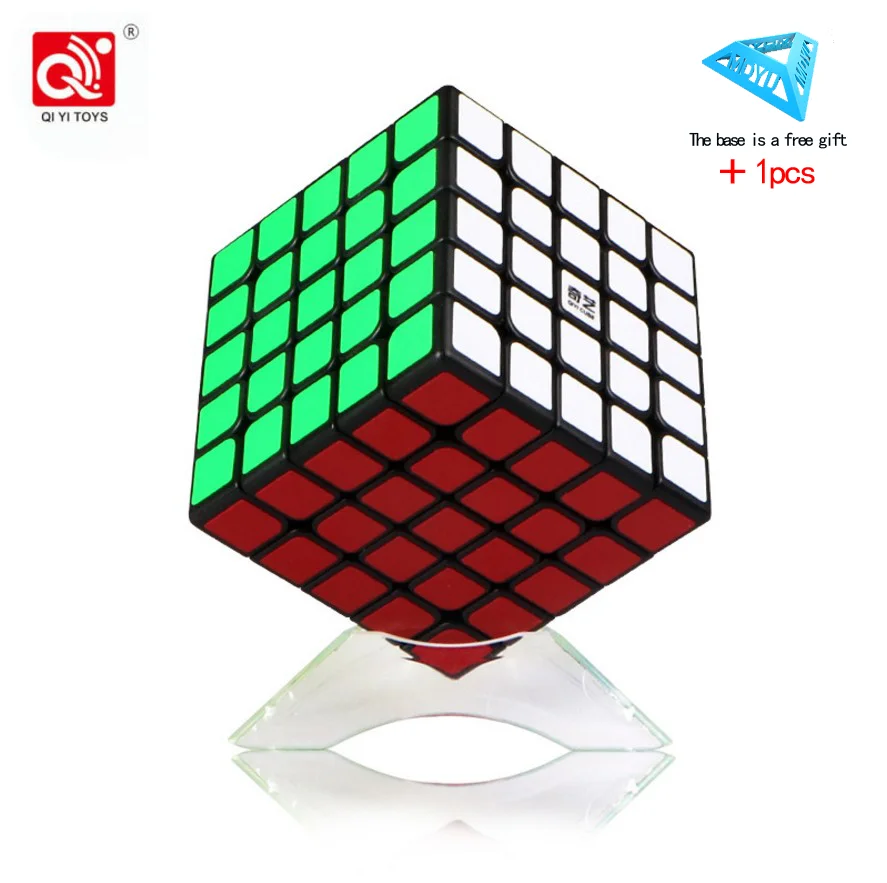 QiYi QiZheng, 5x5x5, магический куб, черная наклейка, профессиональные скоростные Детские кубики, игрушки, головоломка, обучающая, Cubo Magico, Подарочные игрушки