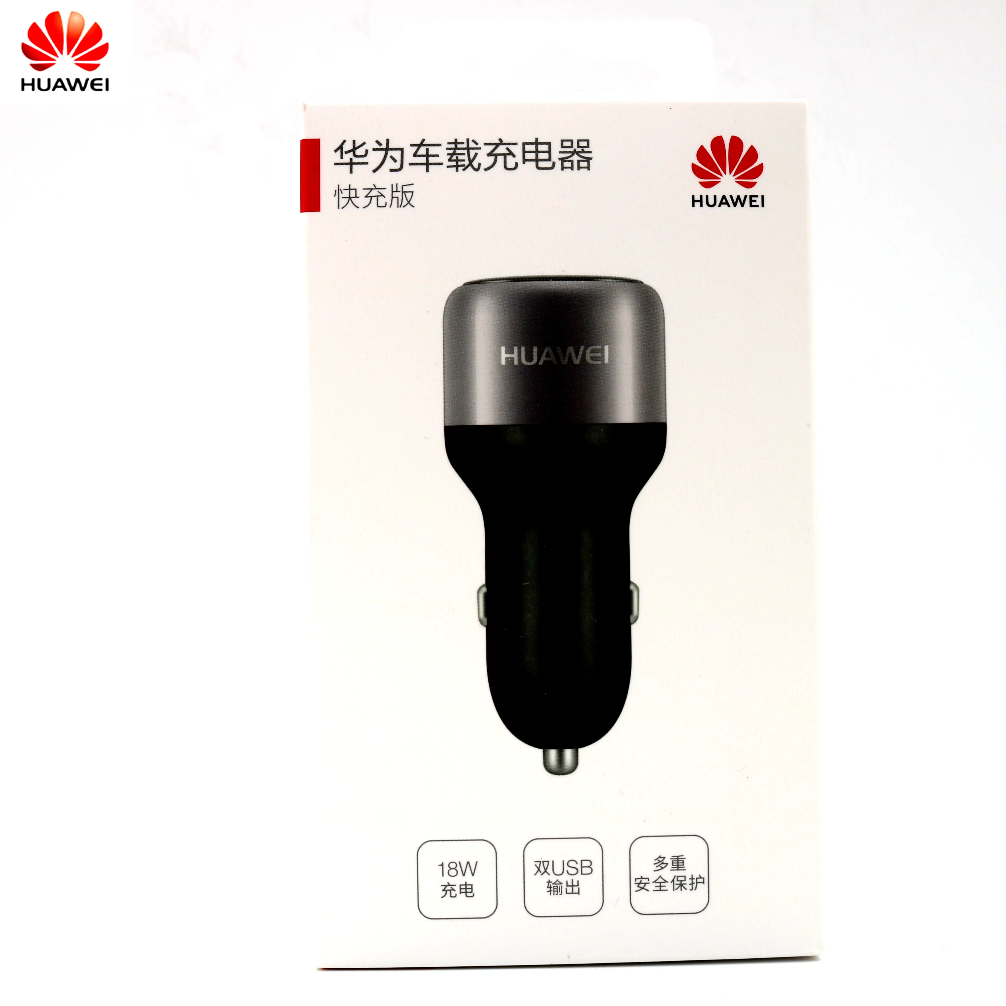 Оригинальное автомобильное зарядное устройство HUAWEI CP31 QuickCharge 9V 2A Max 18W Dual USB с кабелем типа C