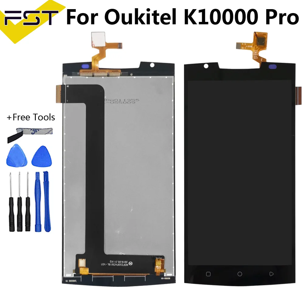 Черный для Oukitel K10000 Pro ЖК-дисплей+ сенсорный экран протестированный ЖК-дигитайзер замена стекла для Oukitel K10000 Pro