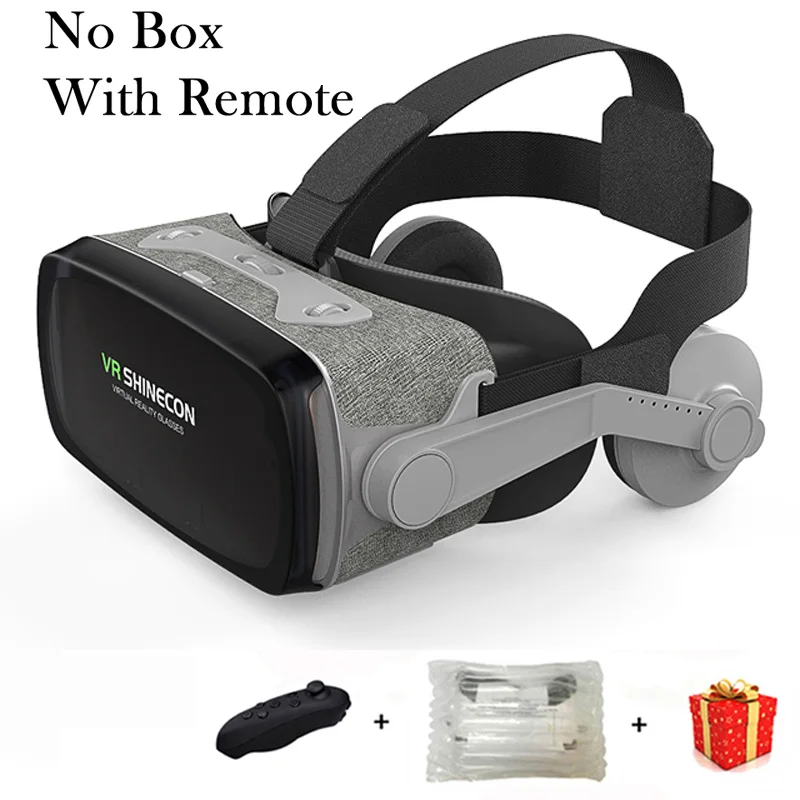 No Box With Remote VR Shinecon 9,0 G07E 3 D шлем Viar 3D очки Виртуальная реальность гарнитура шлем стекла для очков для телефона смартфон Видео игровой набор - Цвет: No Box With Remote