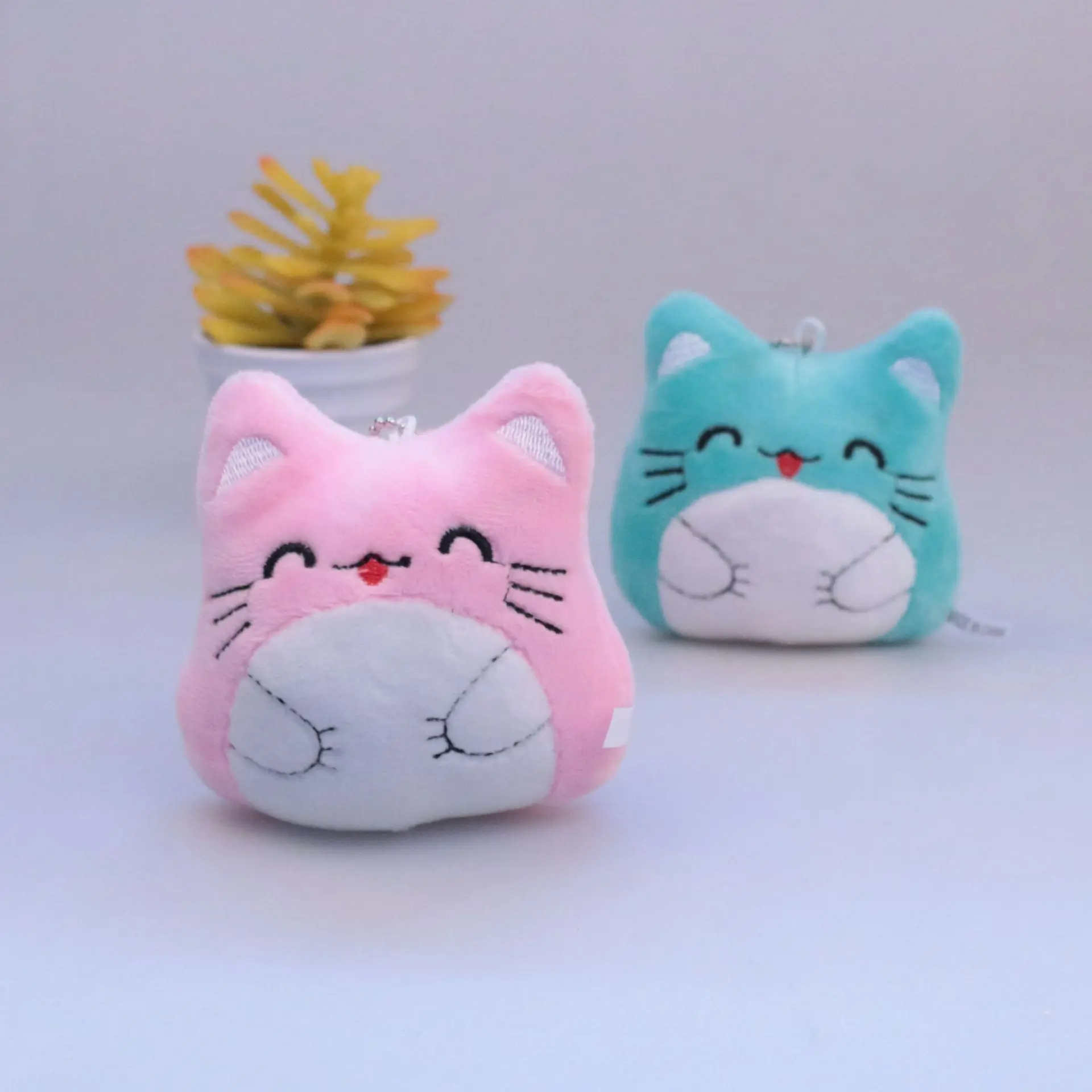 Стиль мягкая игрушка подвеска большое лицо кошка кукла котенок брелок пара кошка