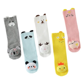 

1-3 Years Baby Cotton Knee Stockings 2020 fashion leg warmers Non-slip Warm Cartoon 3D Doll Socks calentadores de la pierna#37