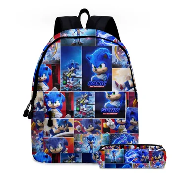 

Fashion Cute Sonic Casual Backpack Women Men Laptop Backpack Teenagers School Bags Kids Book Bags Cartoon Travel Rucksack