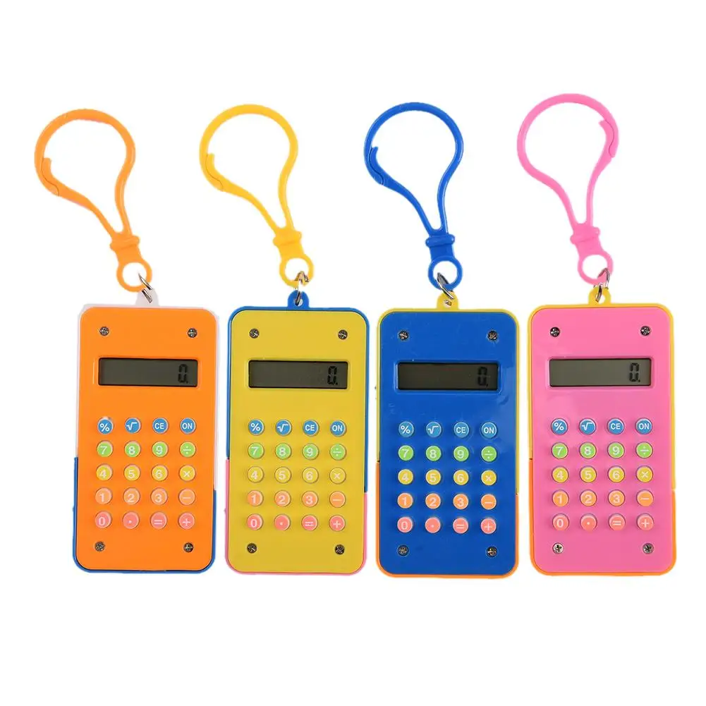 

Mini Portable Calculator With Rectangle Hook Random Color Button Cell For Students Calculating Tools