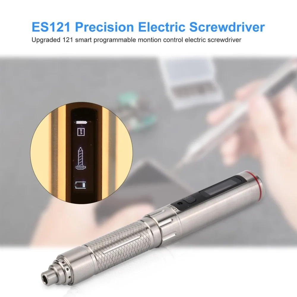 ES121 Precision Electric Somatosensory Screwdriver Smart Motion Control 3 Axis Gyro OLED Screen With Scewdriver Bits