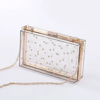 

Evening Cluth Bags for Women 2020 Shoulder/crossbody Bag Clear/Transparent Ladies Day Clutch Party Purse Wedding/Bride Bag ABS