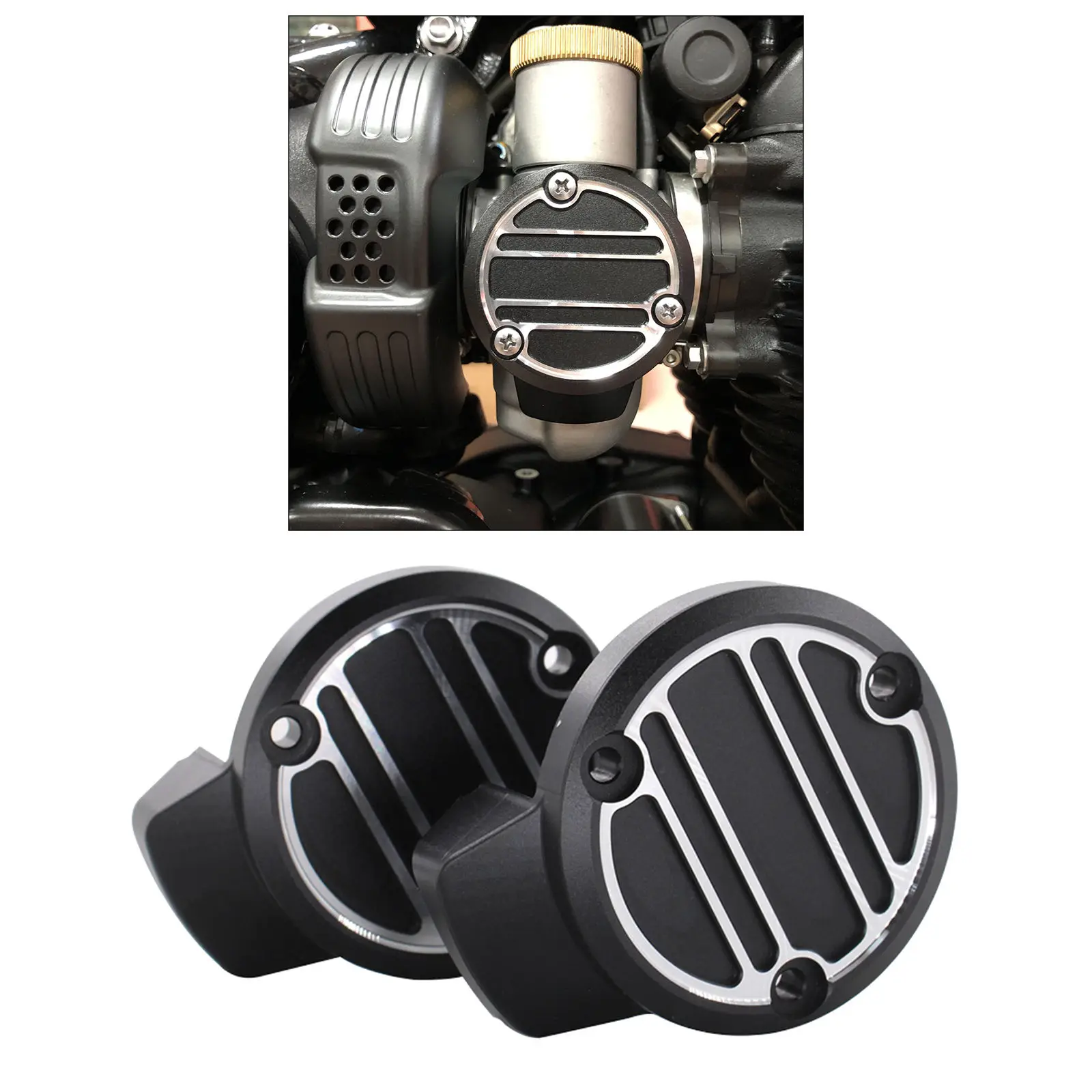 2pcs Motorcycles Ribbed Throttle Body Covers Kit For Thruxton 1200 2016 | Автомобили и мотоциклы