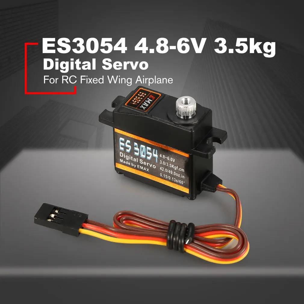EMAX Цифровой Металлический сервопривод ES3054 4,8 V-6 V 3,5 kg 0,15/0,13 s/60 градусов для RC FPV Самолет с неподвижным крылом вертолет аксессуары
