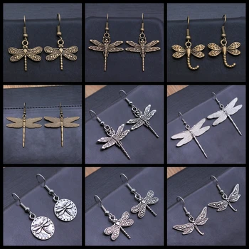 

Vintage Dangle Dragonfly Earrings Long Drop Earring Summer Style For Girls Women Jewelry