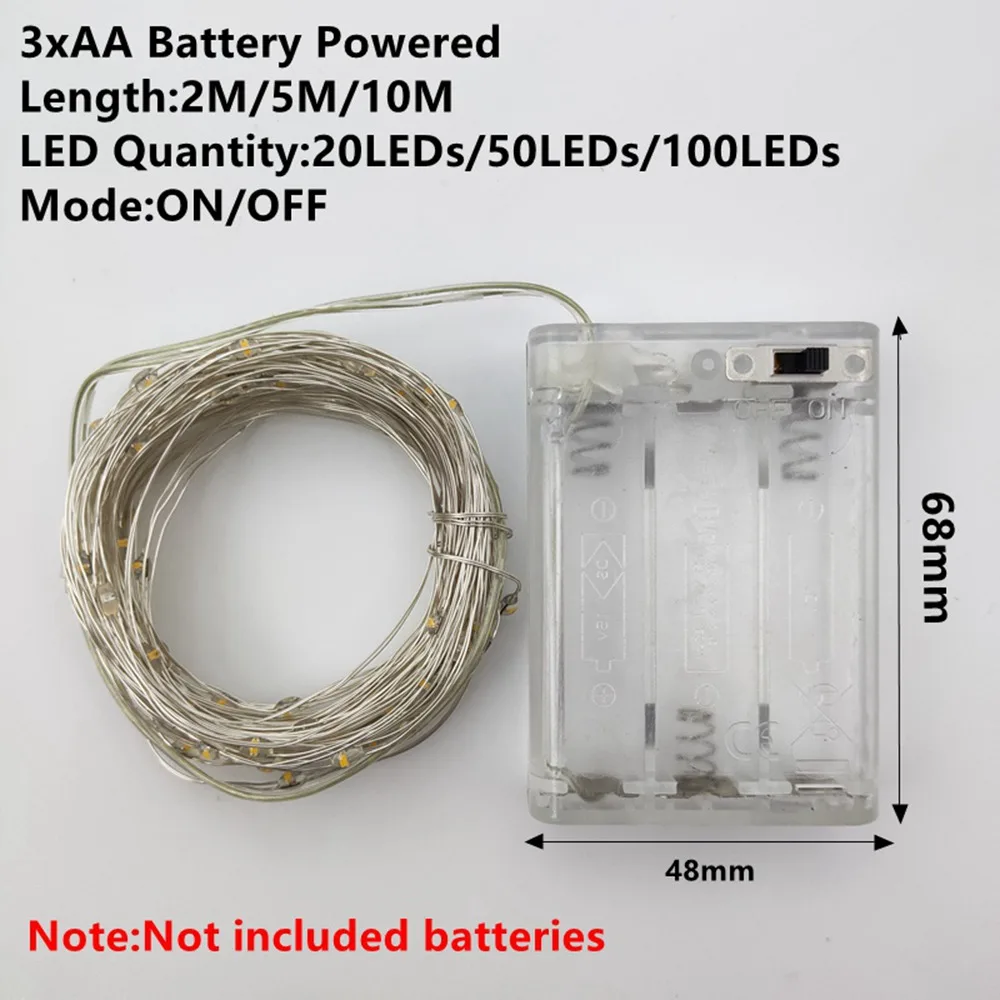 5/10/20 м 8 Режим реле времени Фея светильник s Водонепроницаемый гирлянда Медный провод светодиодный строки светильник для внутреннего праздник Свадебные украшения - Испускаемый цвет: ON-OFF