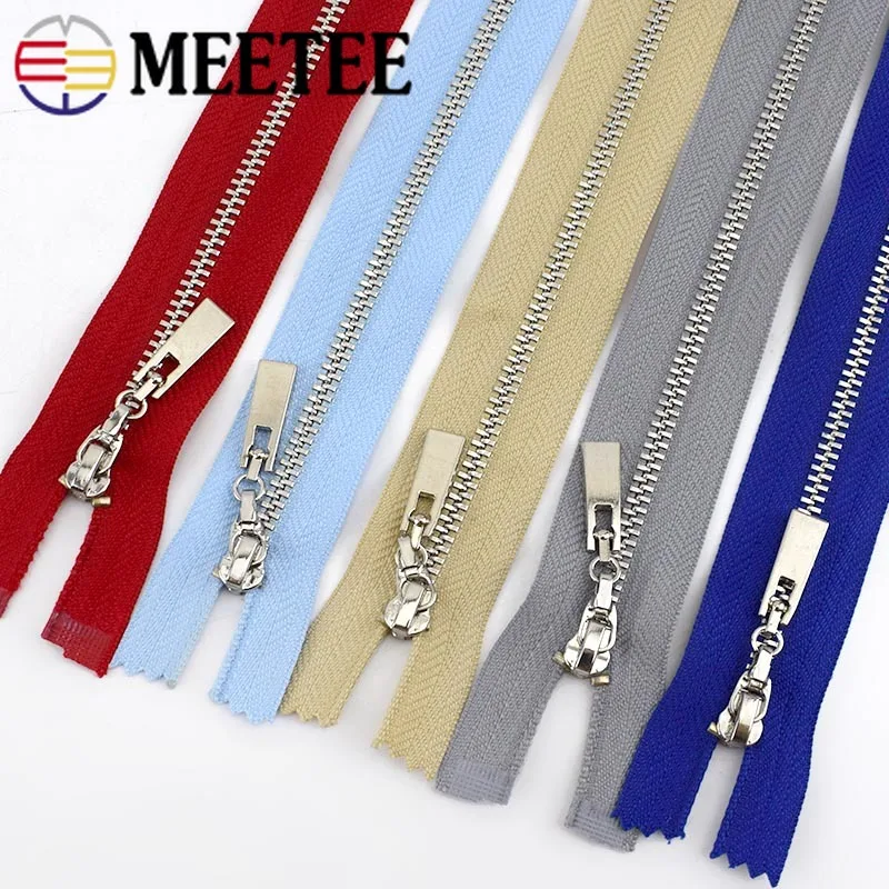 Meetee 5 шт. 20 см закрытые 40/70 см открывающиеся 3# Металлические молнии Авто замок Декор молния для одежды пальто кошелек DIY Швейные аксессуары