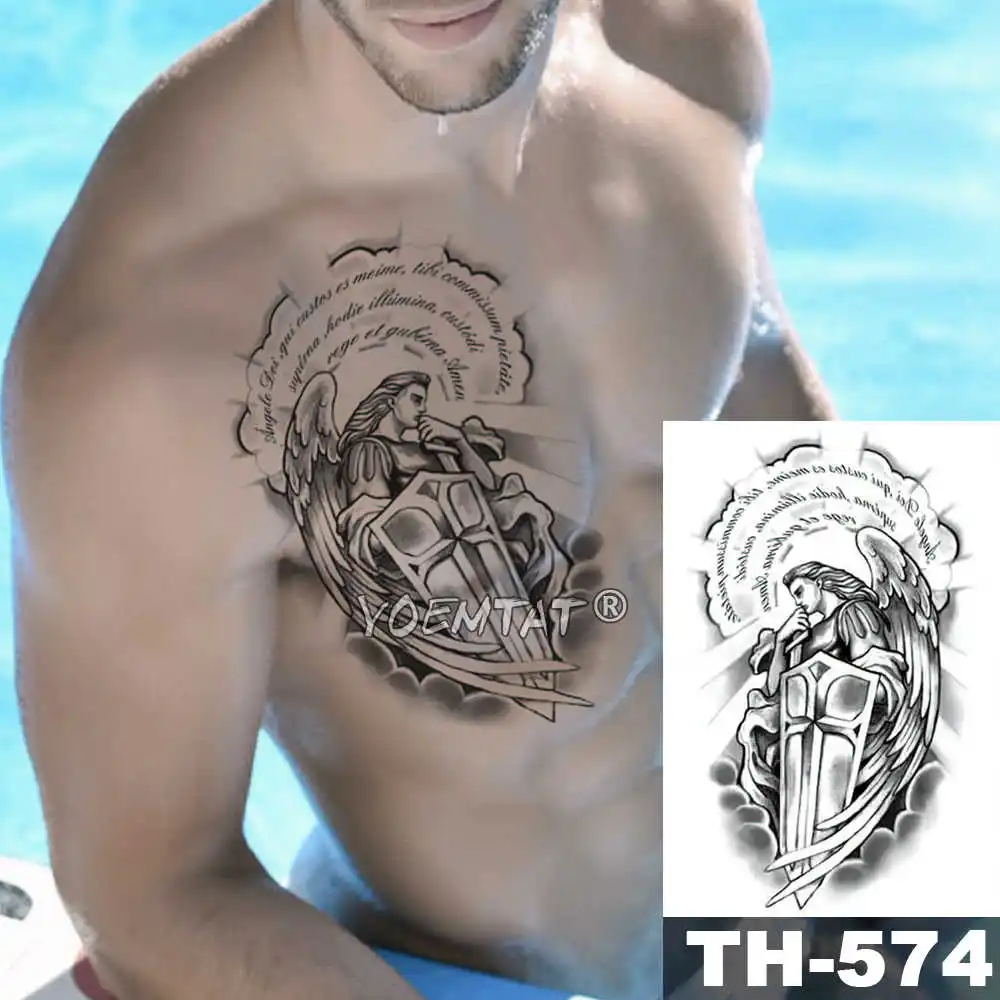 Японский воин Самурай Временные татуировки стикер Ares водостойкое тату Hero Wings для боди-арта поддельные тату для мужчин и женщин - Цвет: 06-TH574