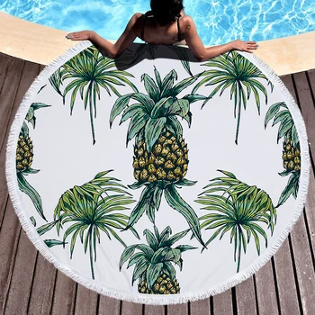 

Lychee Plant Printed Round Beach Towel Microfibre Beach Towel Wearable Soft Towel Beach Accessories