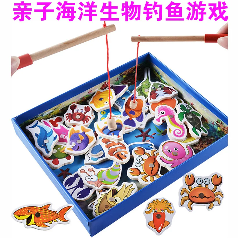 

Montessori Early Educational Teaching Aid Children 3D Magnetic Fishing Game Parent And Child Interactive Baby Educational Force