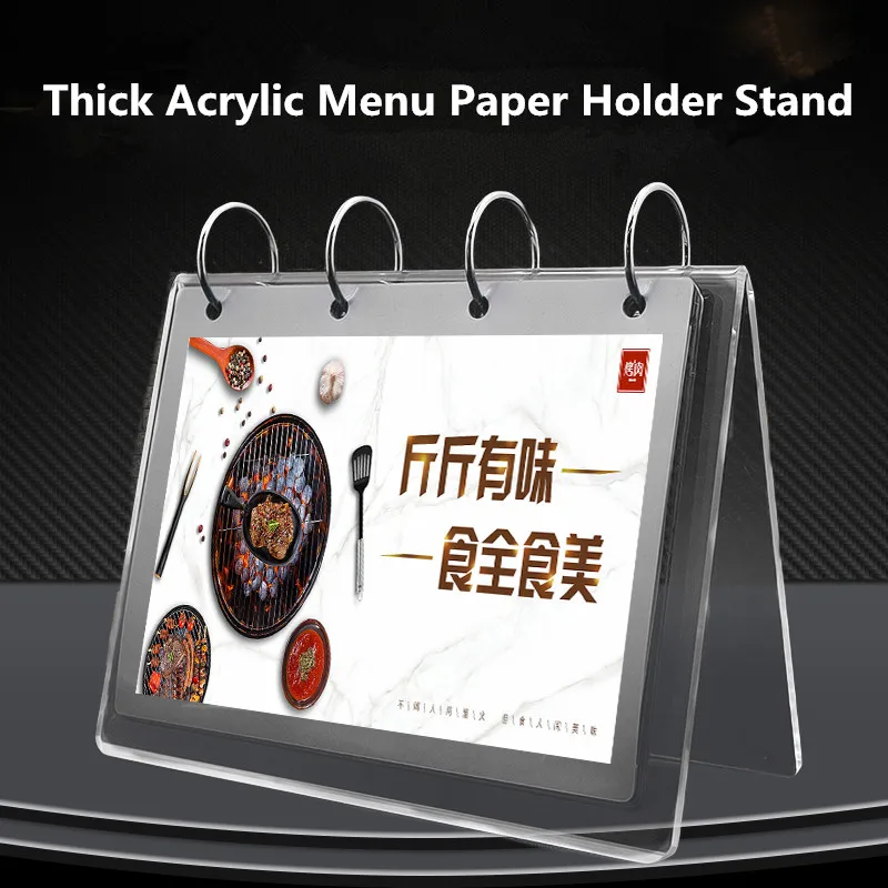 

A6 Clear Double Sided Acrylic Menu Paper Desktop Counter Poster Holder Sign Price Name Card Label Display Stand