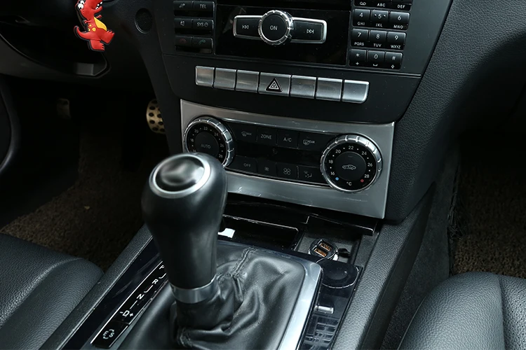Автомобиль центр кондиционер украшение рамка отделка ABS хром для Mercedes benz C Class W204 2008- две модели аксессуары