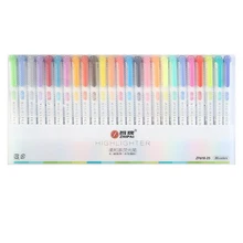 Stylo surligneur à Double tête, 25 couleurs, stylo marqueur Fluorescent de couleur claire pour dessin artistique, fournitures de papeterie scolaires et de bureau pour étudiants