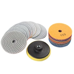 Kit de polissage diamant, 4 pouces, 100Mm, humide/sec, 19 pièces, pour pierre, granit, béton, marbre, avec jeu de meules 
