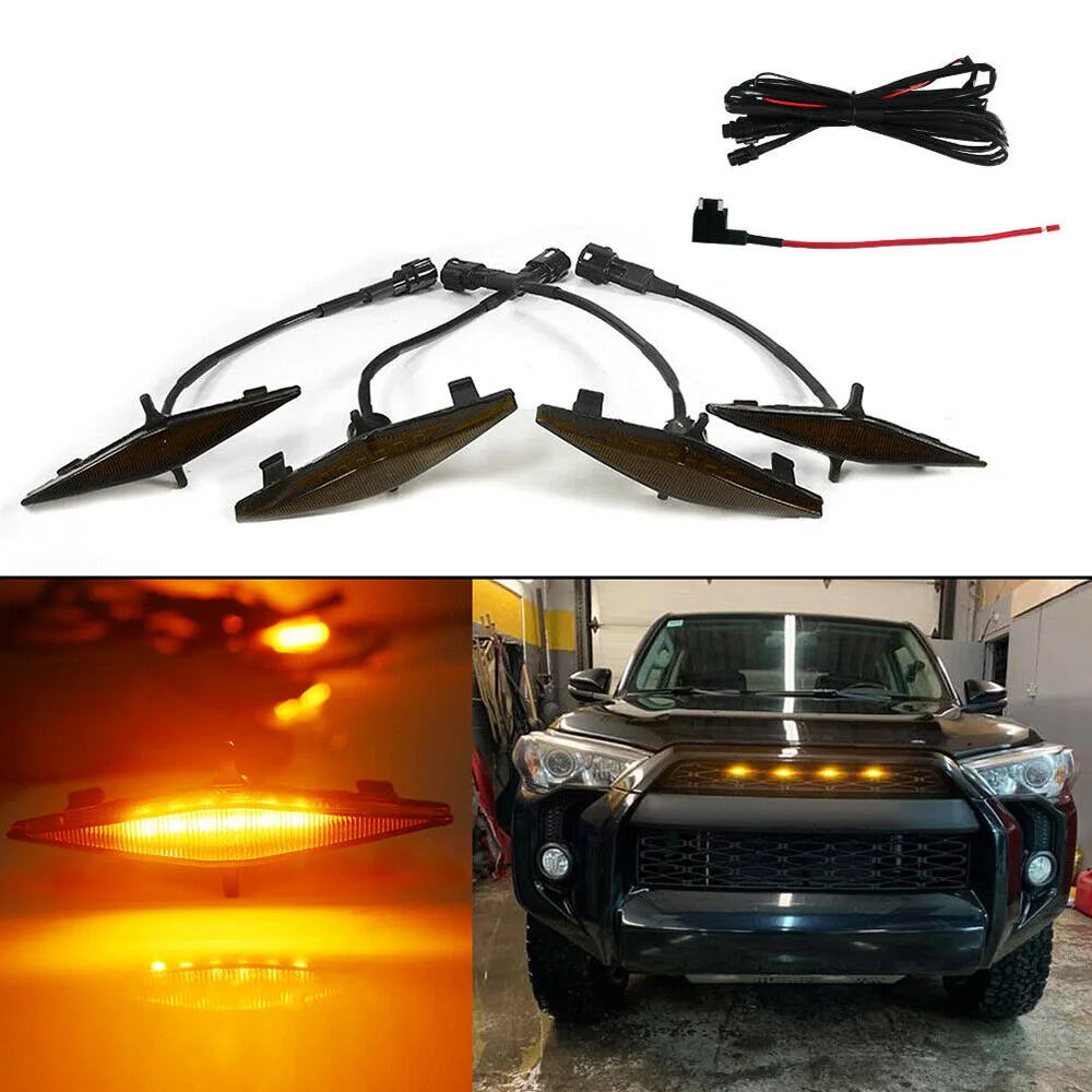 4 шт. Автомобильный светодиодный светильник янтарного цвета для Toyota 4runner