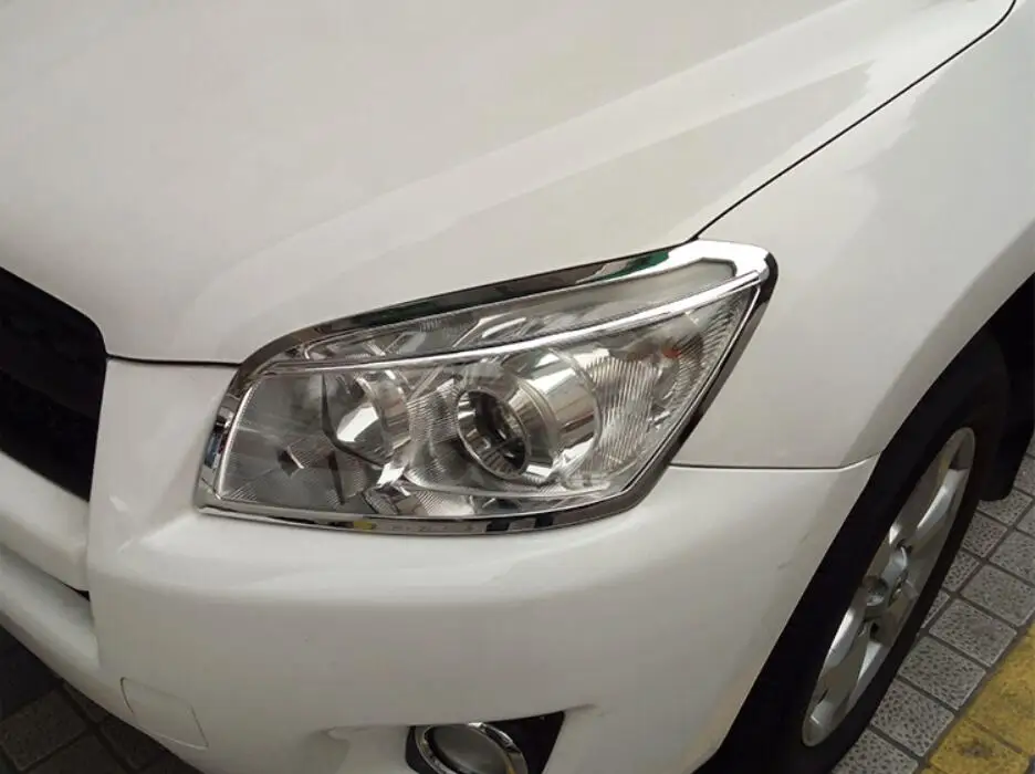 ABS Хром Передняя фара автомобиля+ задний фонарь Крышка лампы Накладка для Toyota RAV4 2009 2010 2011 2012 2013