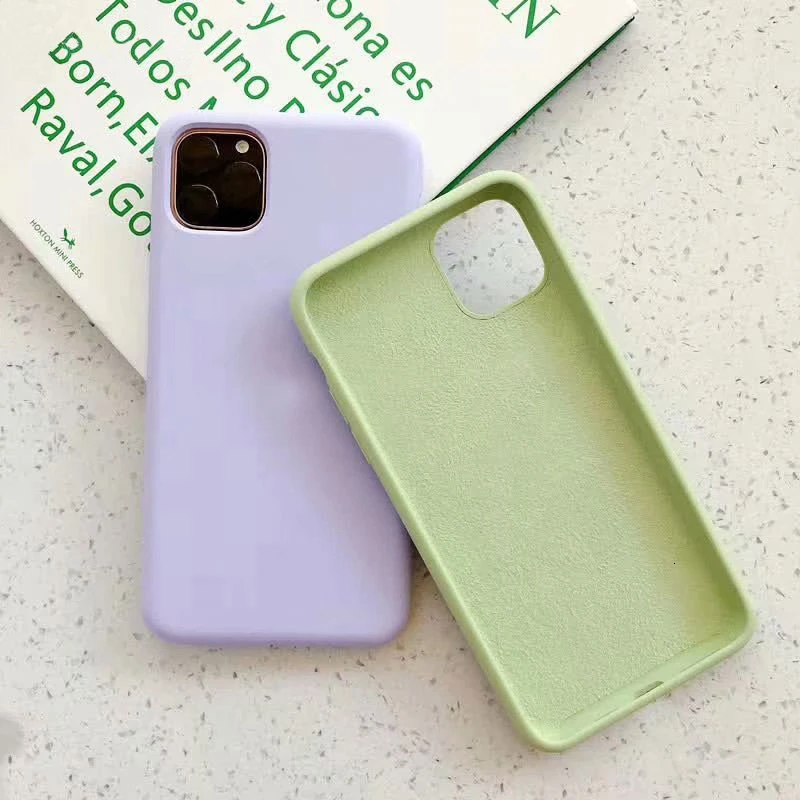 Жидкие силиконовые чехлы для телефонов iPhone X XS XR 11 Max Pro Чехол 6 6s 7 8 Plus XI 2019 задняя
