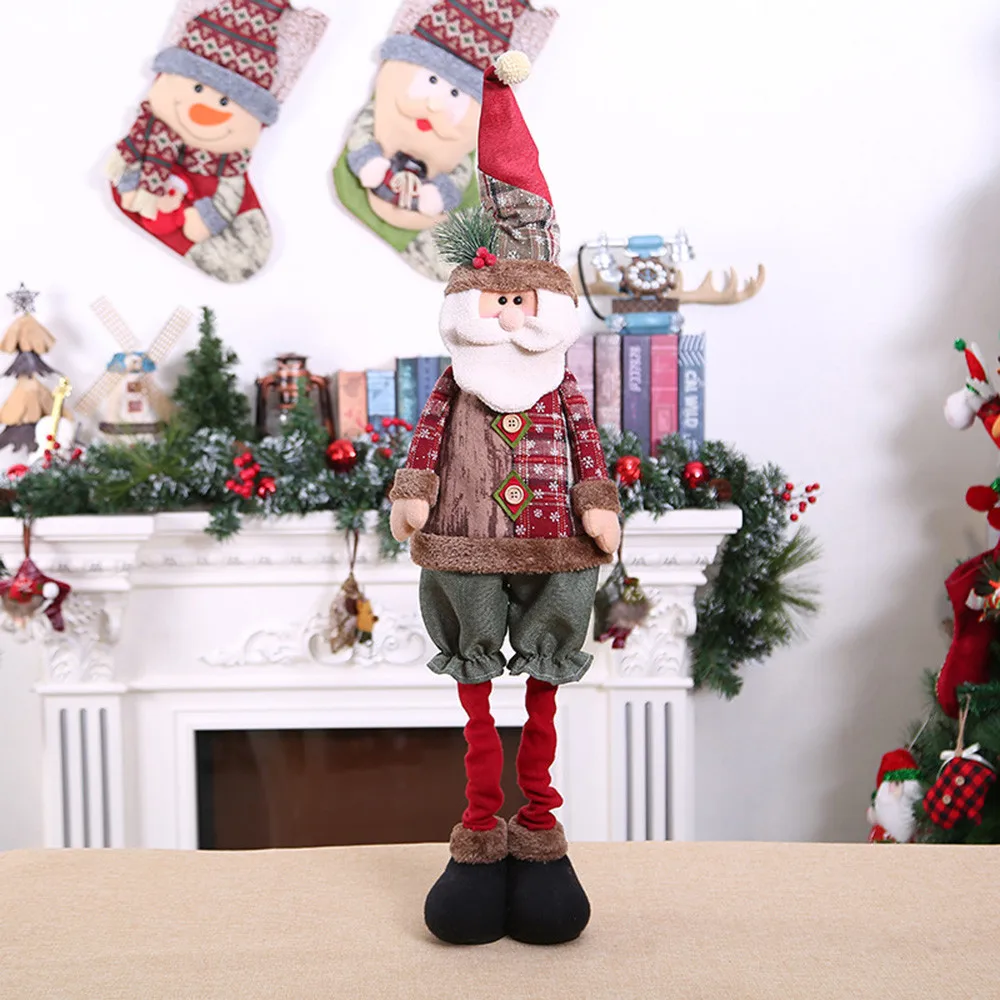 HIINST, игрушки для детей, милый Санта, лось, снеговик, телескопическая кукла, мягкая подушка, кукла для детей, рождественские подарки, Прямая поставка, новинка - Цвет: A