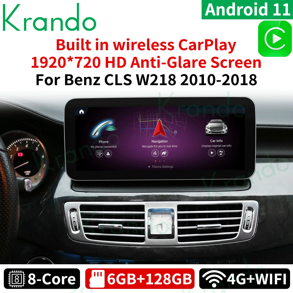 Krando Android 11 0 10.25 IPS 6G 128GB Автомобильный радиоплеер для Mercedes Benz CLS W218 2011-2018 NTG 4 5 5.0