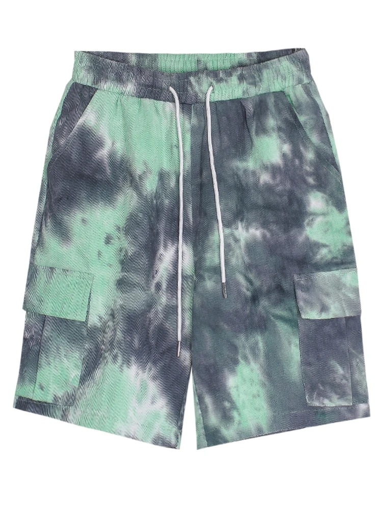 JASUMMER Panyafeng 2-color tie-dyeing Hansufeng Корейская версия BF модные рабочие брюки с пятью точками свободные женские брюки