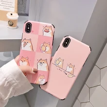 Fashion Cute Emboss Cartoon Dog Shiba Inu Silicone Soft Phone Case For iPhone X XS Max XR 8 7 6 6s Plus Matte TPU Cover Cases