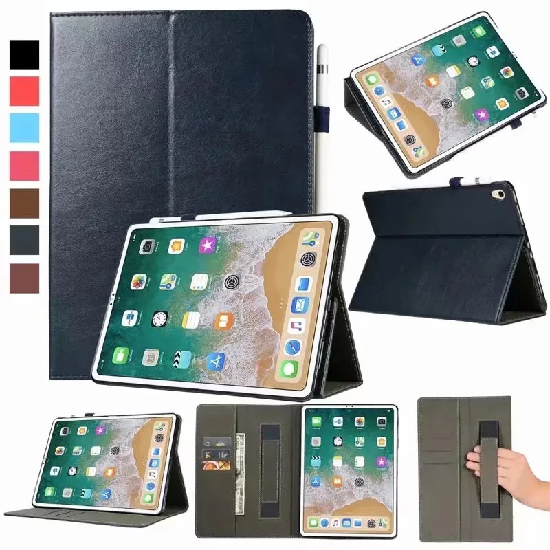 Для iPad Air чехол 10,5 с карандашным крюком планшет Премиум кожаный защитный чехол для iPad 10,2 чехол Чехол Funda+ Stylus - Цвет: Dark Blue