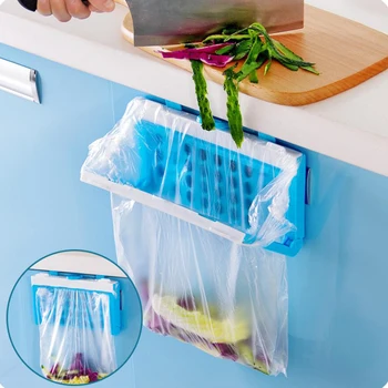 

Waste Bin Kitchen Cupboard Garbage Bag Holder Fixing Stand Simple Easy Use Space Saving Hanging Rack Accessories Tool Trash PP
